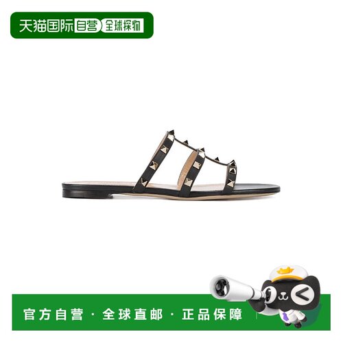 香港直邮VALENTINO 女士凉鞋 SW2S0C49VOD0NO CO 黑色 铆钉凉拖