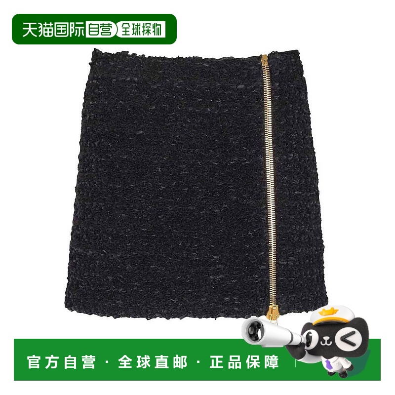 1h可退 香港直邮BALMAIN 女士半身裙 FF0LBB10KJ160 AW2025 黑色