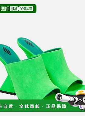 1h可退 香港直邮The Attico 女士 Cheope 绒面革坡跟凉拖