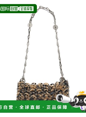 1h可退 香港直邮Rabanne 女士 1969 Nano 亮片肩包 metal金属色