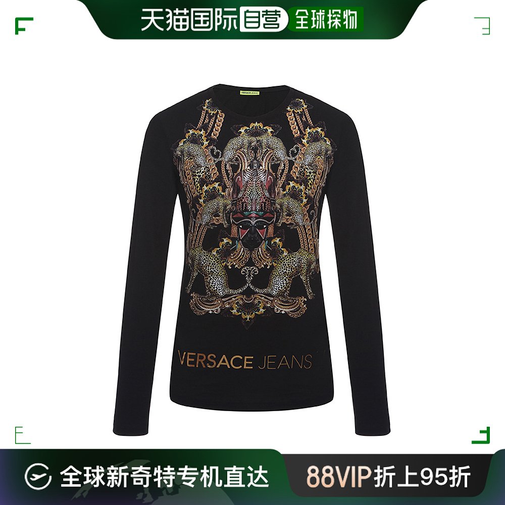 香港直邮VERSACE JEANS 男士黑色牛仔裤T恤 B3GOB794-36598-899 男装 T恤 原图主图