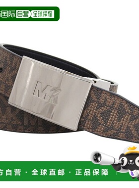 日本直邮Michael Kors 男士腰带棕色31 毫米CTFR MK 铭牌腰带36S5