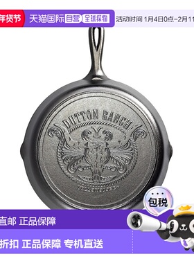 自营 Lodge Yellowstone 12 英寸调味铸铁转向煎锅 - 黑色 美国奥