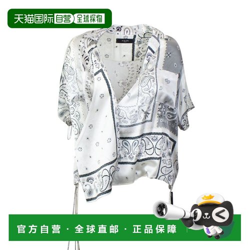 自营amiri灰色 Bandana Reconstruct 裹身衬衫 - 图案 美国奥莱直