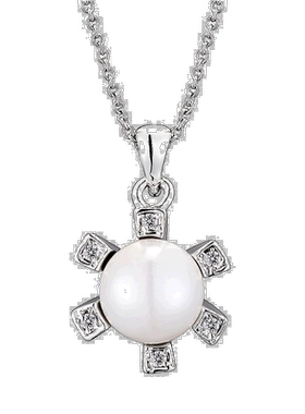 自营 genevive纯银白色石头和立方氧化锆口音项链 - 白色 美国奥