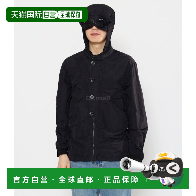 韩国直邮CP COMPANY护目镜连帽外套夹克长袖男款黑色时尚个性