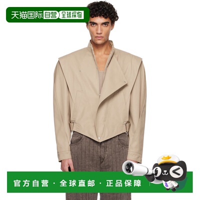 1h可退 香港直邮Mugler 穆勒 男士 米色 Asymmetric Officer 夹克