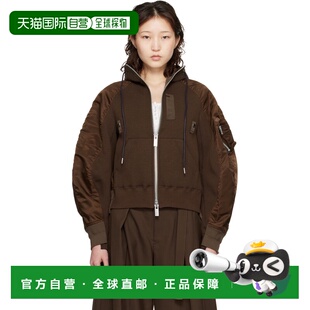 1h可退 香港直邮Sacai 女士 棕色 Sponge Sweat 连帽衫 2608343