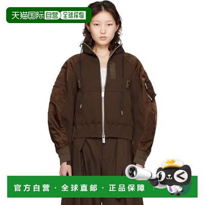 1h可退 香港直邮Sacai 女士 棕色 Sponge Sweat 连帽衫 2608343