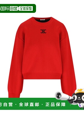 1h可退 香港直邮Celine 思琳 女士 Celine 红色毛线衫 RY0M40X73