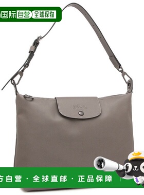 日本直邮LONGCHAMP 普拉杰尤Extra霍伯包女士款M号灰色手提包 [LO