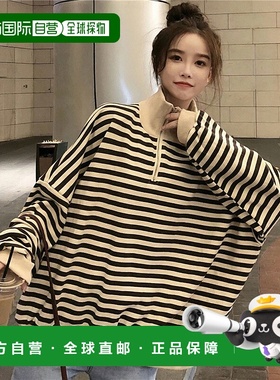 【日本直邮】Zoe Jenko 半拉链多边上衣 8564（黑色）运动卫衣