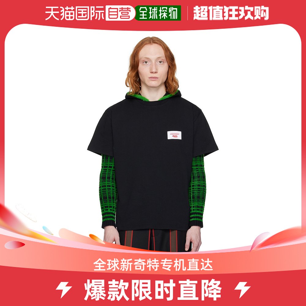 香港直邮潮奢 Charles Jeffrey Loverboy男士黑色 Label T恤