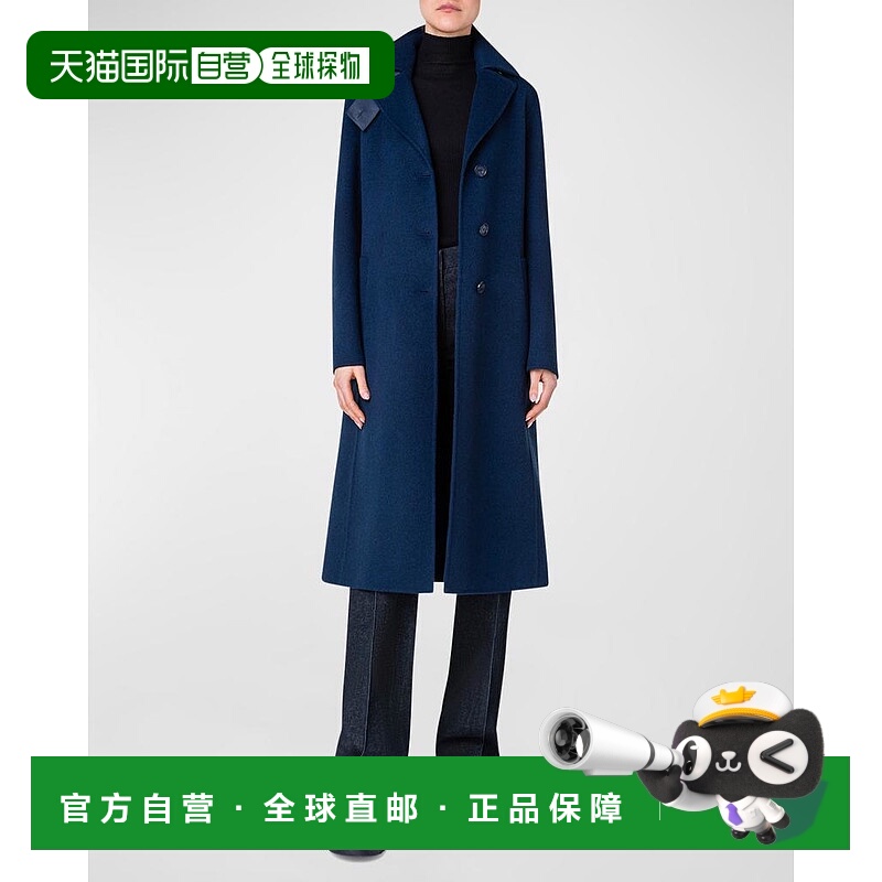 1h可退 【美国直邮】Akris 女士双面羊毛外套 真皮领 时尚保暖 适