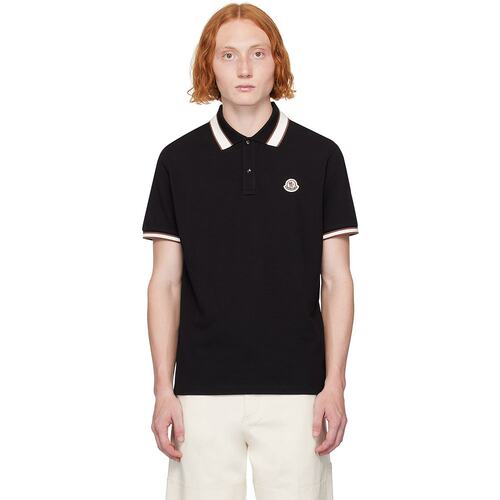 Moncler 盟可睐 男士 黑色双扣 Polo 衫 J20918A0001889A16