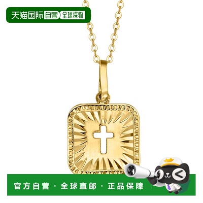 自营Ross-Simons Italian 10kt Yellow Gold Cross Cutout Pendan