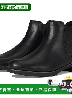 自营 Munro Leighton Boots女式黑色皮革杏仁头切尔西VER176-黑色