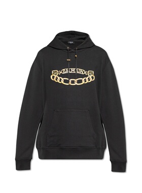 香港直邮BALMAIN 男士卫衣 FH1JT047GE97EAD AW2025 黑色 长袖卫