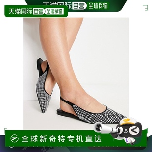 尖头露跟精致平底鞋 Lala 设计宽版 银 黑 ASOS 香港直邮潮奢 女士