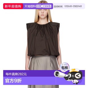 1h可退 香港直邮潮奢 AMOMENTO 女士 棕色 Nylon Volume Shirring