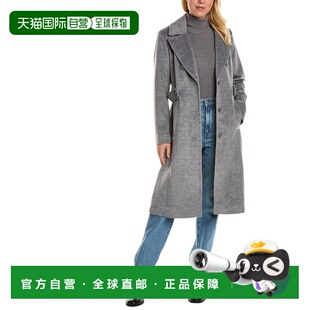 自营Kenneth Cole Military Long Wool-Blend Coat - grey 美国奥