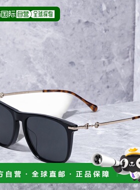 日本直邮GUCCI 太阳镜男女亚洲版型防紫外线黑色 GG0915SA-001