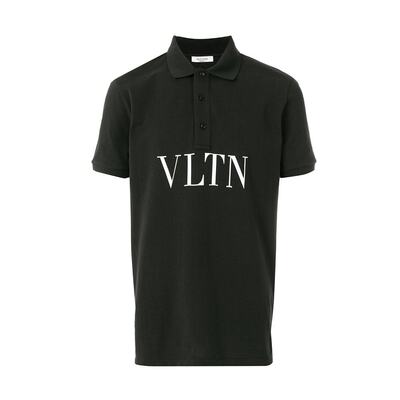 VALENTINO 19FW 黑色VLTN印花polo衫 Men