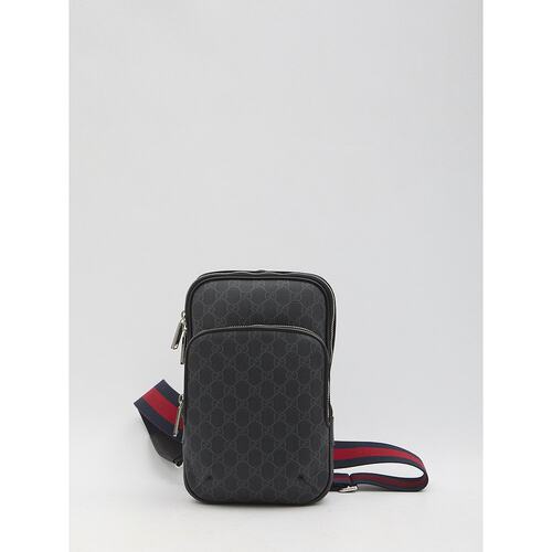 GUCCI 男士斜挎包 822073FADJM1043 SS2025 黑色 小号GG斜挎包