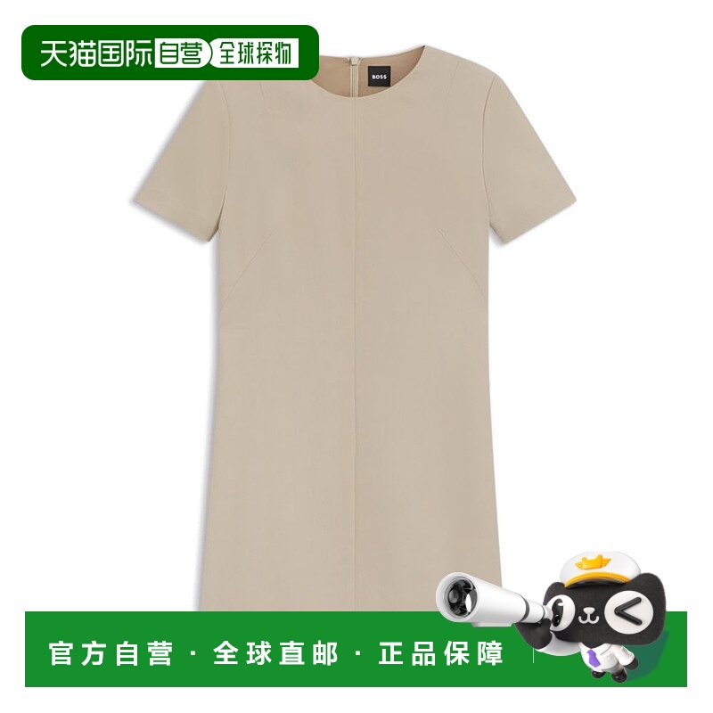 自营bossShift dress in soft crepe - light beige 美国奥莱直发