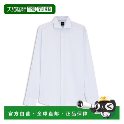 自营bossRegular-fit shirt in structured Italian-made cotton