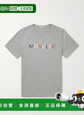 1h可退 香港直邮Moncler 盟可睐 男士 徽标印花棉针织T恤 8C00043