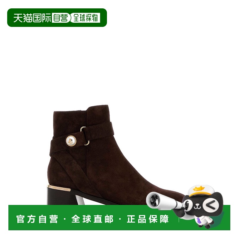 香港直邮Jimmy Choo 周仰杰 女士 NOOR 45 靴子 NOOR45SVVCHOCOLA