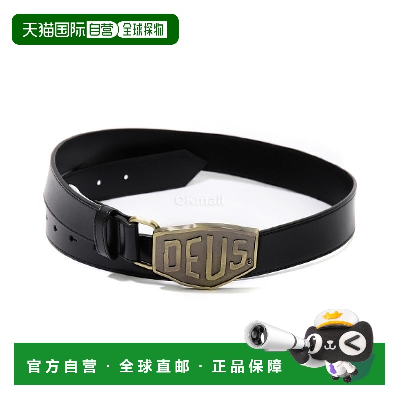 韩国直邮DEUS 盾牌腰带 (DLP256180-BLK) 腰带牛皮