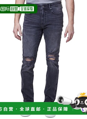 自营Lazer Jeans Men's Winsor Black Denim Cotton Stretch Dist
