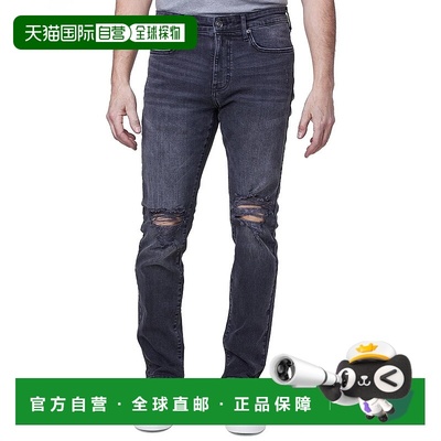 自营Lazer Jeans Men's Winsor Black Denim Cotton Stretch Dist