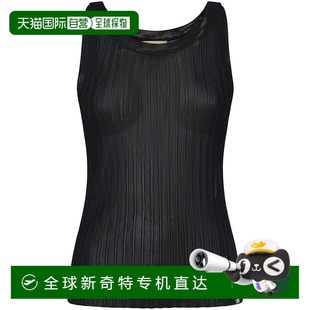 美国奥莱直发 自营 herno罗纹黑色无袖 上衣 黑色