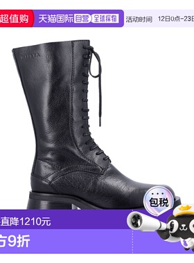 1h可退 潮奢 miista 女士 Vel 绑带皮质黑色靴子 E84022B厚底鞋