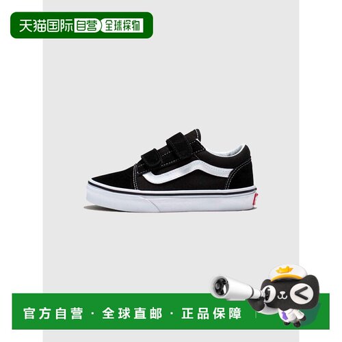 日本直邮Vans Old Skool V 儿童魔术贴低帮板鞋 黑色 VN000VHE6BT
