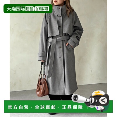 1h可退 日本直邮CPCM 女装 轻便立领毛呢外套 蕾丝拼接 PGL100240