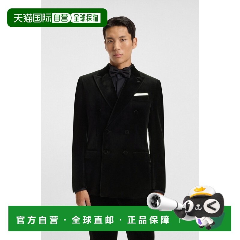 自营欧洲直邮Hugo Boss 男士黑色棉修身剪裁外套,男装,夹克,淘宝优惠券,粉丝福利购,淘宝优惠卷