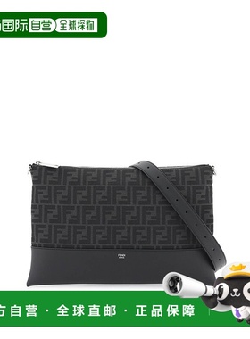 香港直邮FENDI 男士斜挎包 7N0144ARK1F1IKJ CO 黑色手提包单肩包