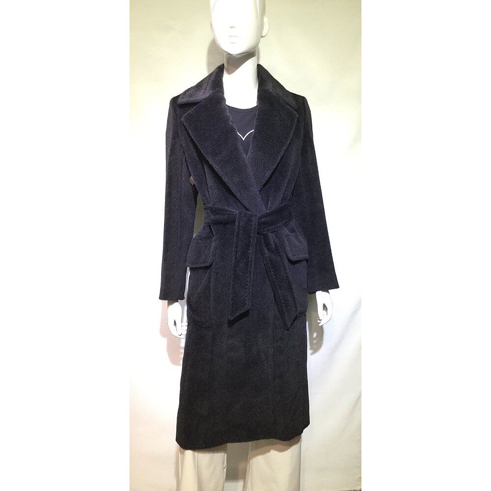 MAX MARA 女士外套 1016027306007 AW2020 黑色 黑色翻领束腰大衣