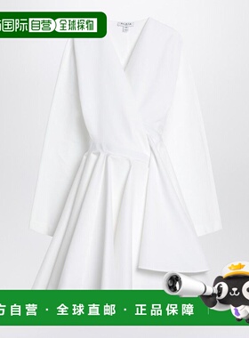 1h可退 香港直邮alaia 女士 不对称白色棉质连衣裙 AA9R2618T447A