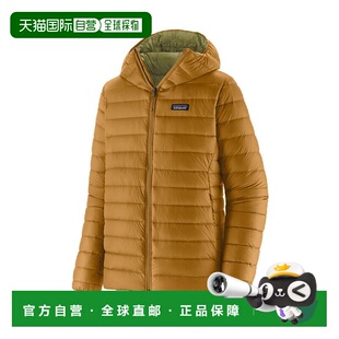 自营欧洲直邮PATAGONIA 连帽土黄色聚酯男士羽绒服