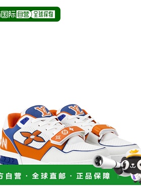 自营1h可退 欧洲直邮LV路易威登 Trainer系列男士橙色小牛皮花卉