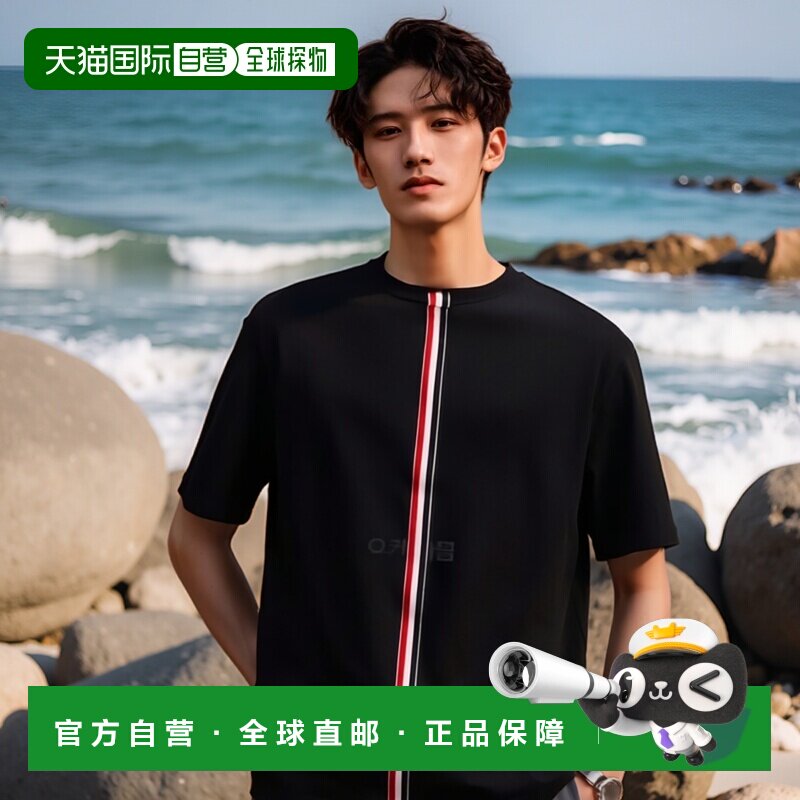 韩国直邮Thom Browne汤姆布朗男款T恤海军圆领MJS056A 00050 415