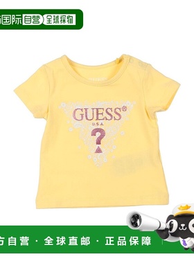1h可退 香港直邮潮奢 Guess 盖尔斯 婴儿 T恤童装 yellow黄色 舒