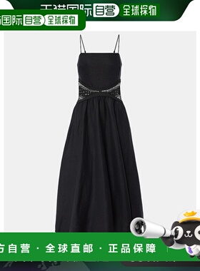 1h可退 香港直邮Simkhai 女士 Malena 亚麻混纺中长连衣裙 001397