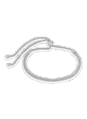 自营sterling forever925 纯银网眼滑块手链 - 银白色 【美国奥莱