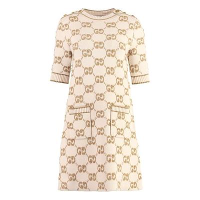 GUCCI24SS中长连衣裙女718630XKCNA 9273BEIGE